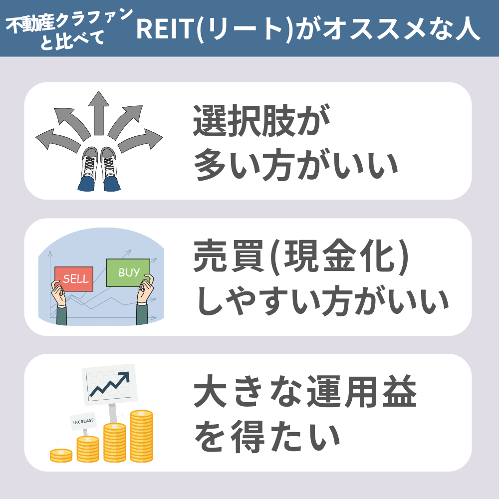 不動産クラウドファンディングよりもREIT（リート）がオススメな人